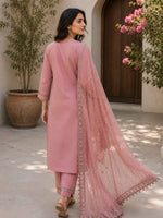 Soft Statement — Dusty Rose Three-Piece Kurta Set